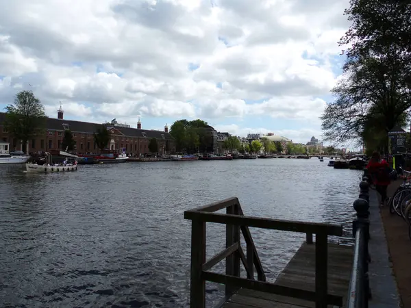 Amstel Canal Amsterdam Olanda Paesi Bassi — Foto Stock