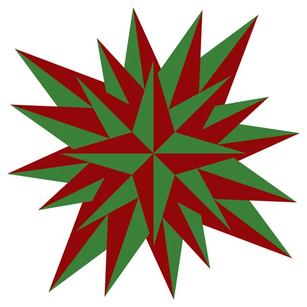 Рождественская Звезда Зеленый Красный Праздник Вектор — стоковый вектор