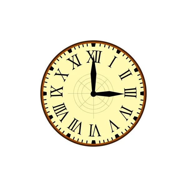 简单的复古时钟平面设计 数字插图 — 图库矢量图片