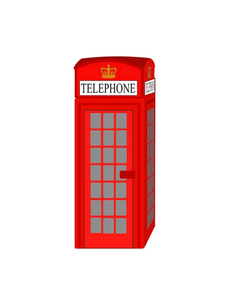 Cabine Téléphonique Traditionnelle Rouge Londres Graphiques Vectoriels Détaillés — Image vectorielle
