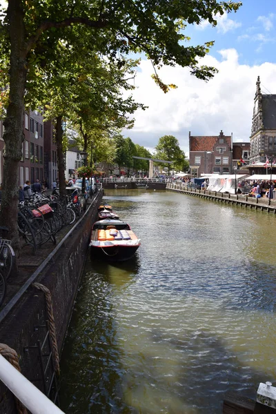 Barcos Cheios Queijo Kaasmarkt Cidade Holandesa Alkmaar Cidade Com Seu — Fotografia de Stock