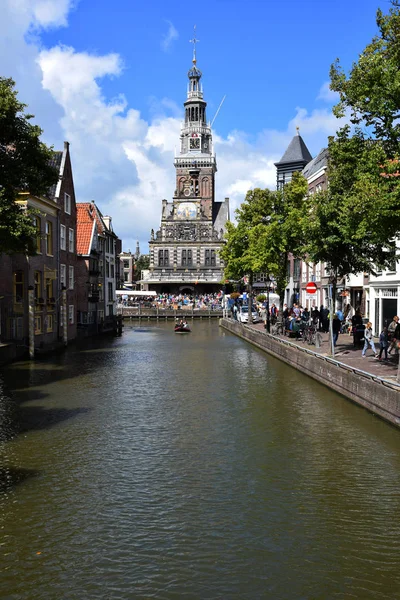 Kaasmarkt Kanály Holandském Městě Alkmaar Město Proslulou Sýrovou Tržnicí Cestování — Stock fotografie