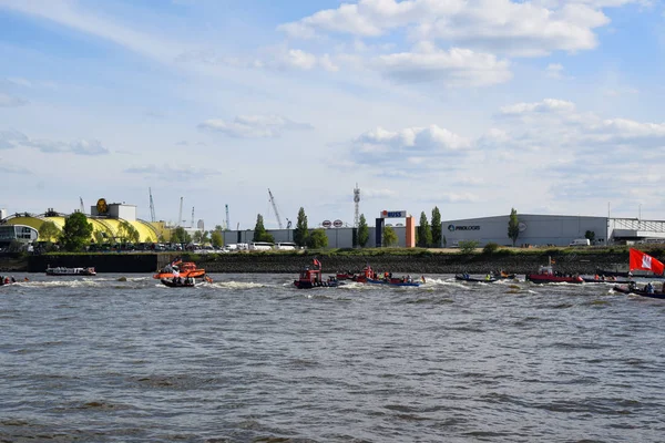 Boat Race Hafengeburtstag Pauli Landungsbrucken — Stock Photo, Image