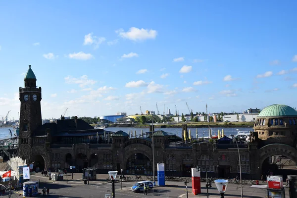 Pegelturm Pauli Landungsbrucken Hafengeburtstag Harbor Anniversary Celebration — Stockfoto