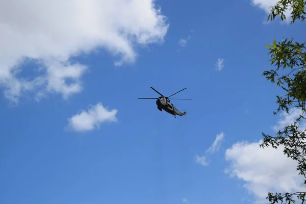 Chopper Rescue Show Pauli Landungsbrucken Hafengeburtstag Harbor Anniversary Event — Stock Photo, Image