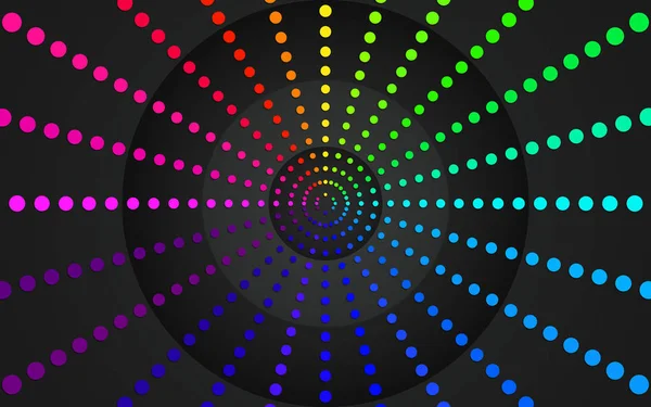 Dimension Dots Circular Composition Rainbow Colored Background Abstract Points Design — ストック写真