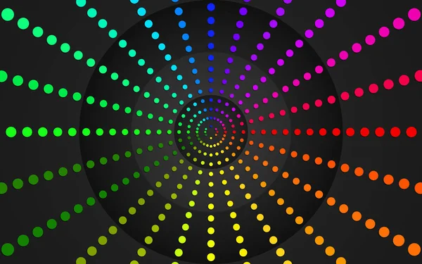 Dimension Prickar Cirkulär Sammansättning Rainbow Färgad Bakgrund Abstrakta Punkter Design — Stockfoto