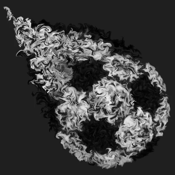 Kicked and Flying Black and White Soccer Ball - Pulsing Smeared Color, Smoke Design