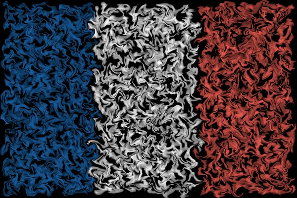 Flag of France - French Flag Burning Smeared Color Design