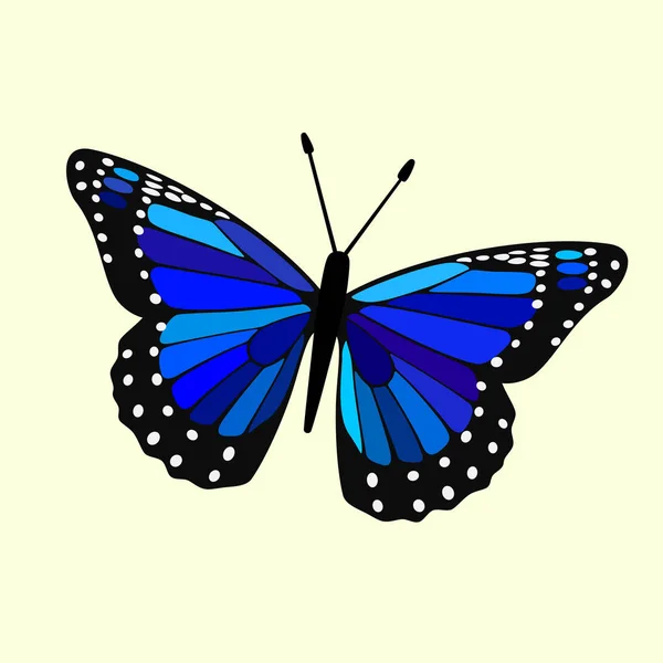 Mariposa Alada Azul Diseño Vectorial — Vector de stock