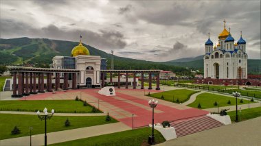 tapınakta karmaşık Zafer Meydanı'nda şehir Yuzhno-Sakhalinsk