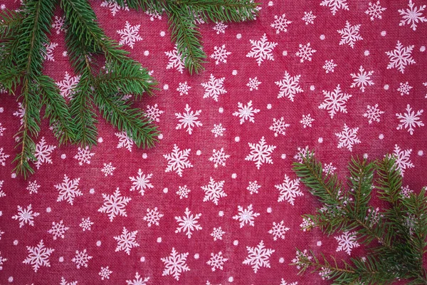 Christmas Holiday Background New Year Tree Snowflakes Red — Stock Photo, Image