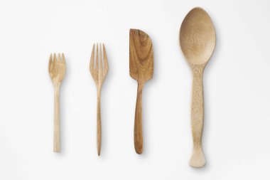 Mutfak eşyaları izole beyaz kağıt doku arka plan üzerinde