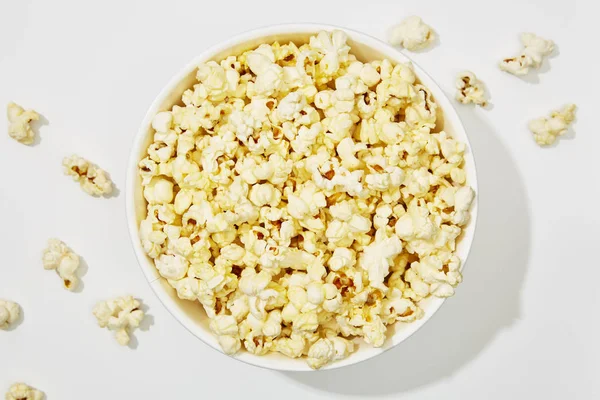 Voll Popcorn Klassisch Gestreifter Box — Stockfoto