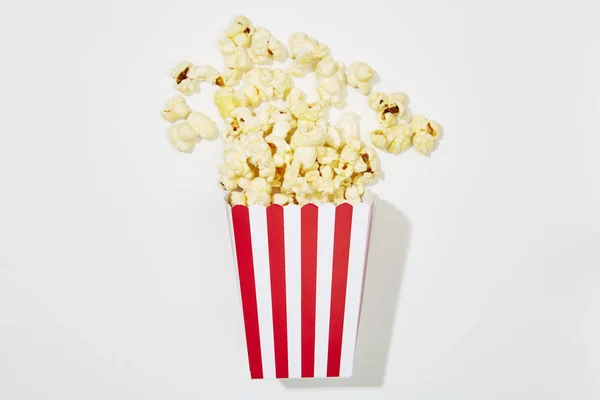 Voll Popcorn Klassisch Gestreifter Box — Stockfoto