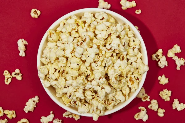 Voll Popcorn Klassisch Gestreifter Box — Stockfoto