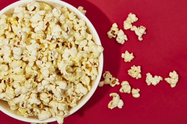 Voll Popcorn Klassisch Gestreifter Box — Stockfoto