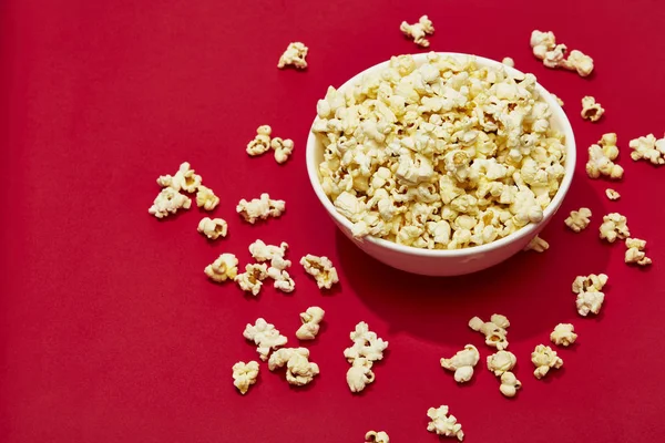 Voll Popcorn Klassisch Gestreifter Box — Stockfoto