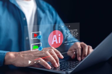 Video içeriği oluşturma, medya dosyaları ve kodlama sistemi, yapay zeka, dijital araçlar, otomasyon ve içerik üretimi için AI teknolojisi çevrimiçi yenilik.