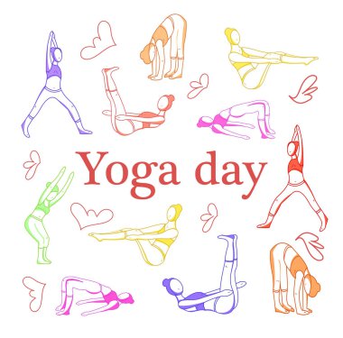 Yoga vektör çizim hava kadında teşkil etmektedir.