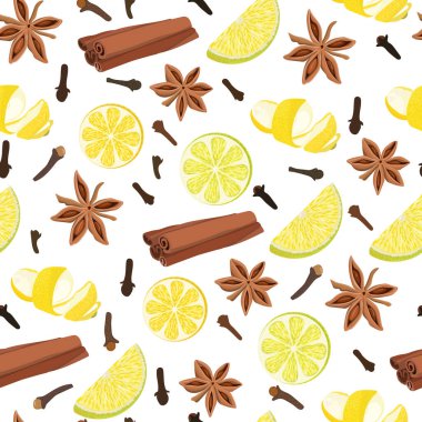 Tarçın, karanfil, limon kabuğu, limon ve kireç deseni