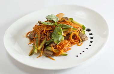 salata, yeşil, et, gıda