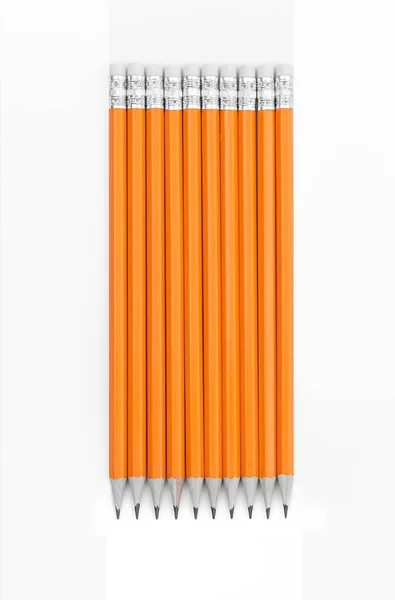 Incríveis lápis isolados em fundo branco puro — Fotografia de Stock