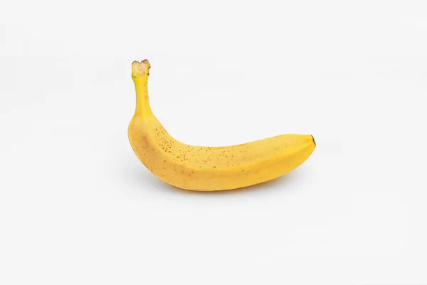 Single Yellow Ripe Banana Isolated White Background — Stock Photo, Image