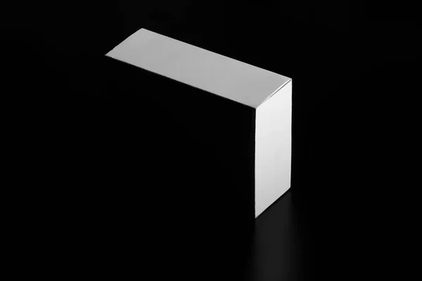 Whitebox. carton moving box. white Cardboard box isolated on black — Stock Photo, Image