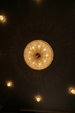 Yellow color background with lighting bulb and blank space for text or object.