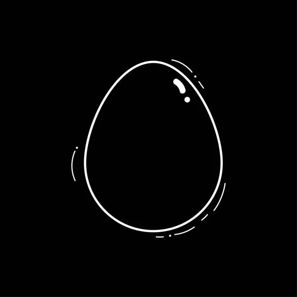 Jednoduché Vajíčko Černém Pozadí — Stockový vektor