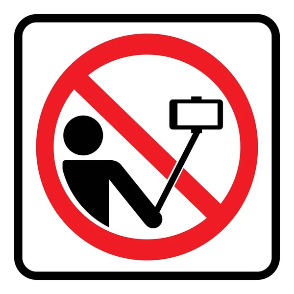 Ningún Icono Selfie Fondo Blanco Signo Prohibición Vector — Vector de stock