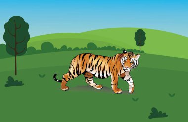 Kaplan ormanda - vektör