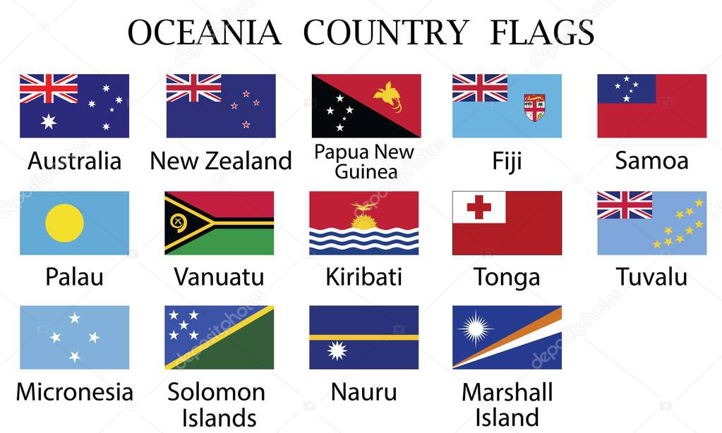 Banderas Del Ejemplo Del Vector De Los Paises De Oceania Ilustracion Images