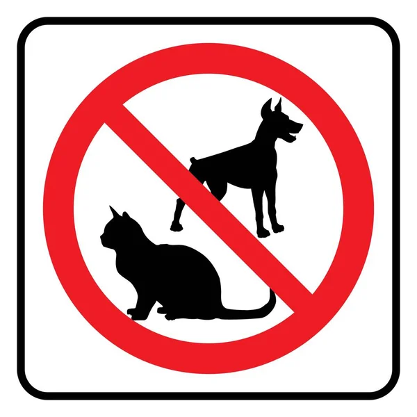 Prohibition signs BGV icon pictogram Dogs and cats ban — Stock Vector