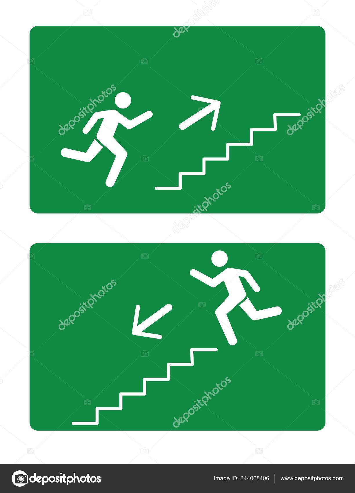 Emergency Exit Symbol Emergency Exit Board Green Background Drawing Illustration Vector Image By C Lakmaljz Gmail Com Vector Stock
