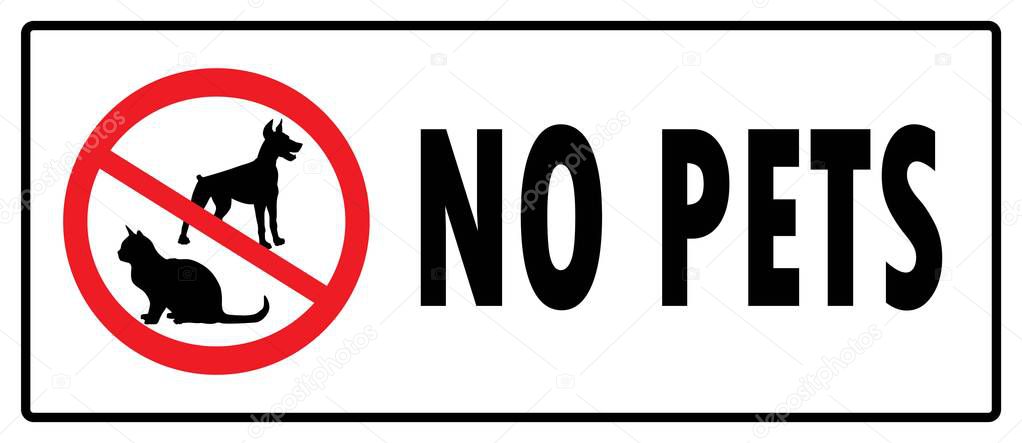 No pets symbol.Don't allowed pets board in white background drawing by illustration.No Dogs sign and No Cats sign
