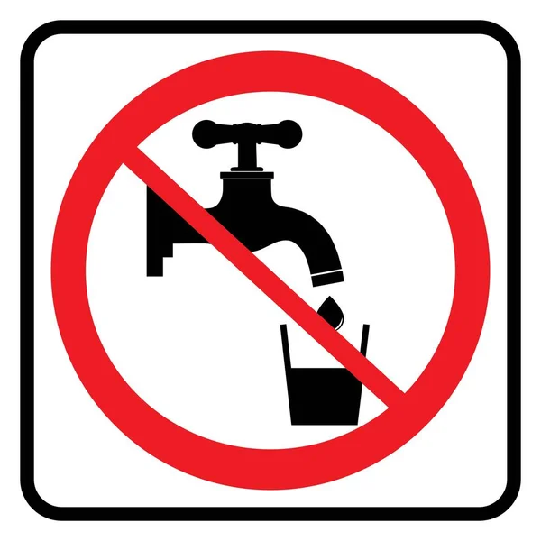 Kein Trinkwasserzeichen Auf Weißem Hintergrund Zeichnung Von Illustration Non Trinkwasser — Stockvektor
