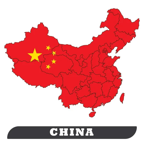 Карта Китая Флаг Китая Карта Китая Флаг Китая Фонового Рисунка — стоковый вектор
