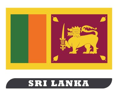 Sri Lanka Bayrağı. Sri Lanka Bayrağı çizim illüstrasyon tarafından. Beyaz arka planda Sri Lanka Bayrağı. Seylan Bayrak vektörü