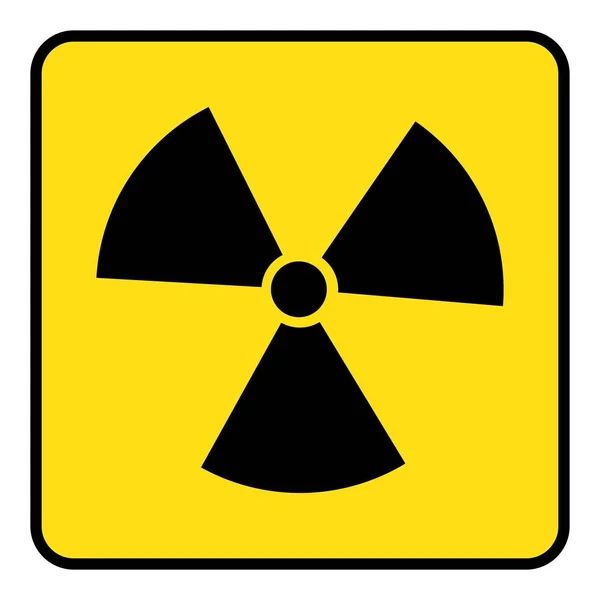 イラストによる放射線アイコン描画 イラストによる黄色の背景画の放射線アイコン — ストックベクタ
