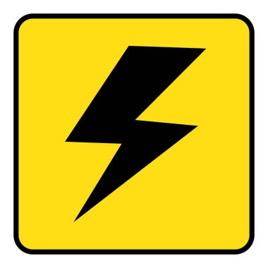 Yüksek Gerilim Icon.High Voltage Sign illüstrasyon tarafından sarı arka plan çizim