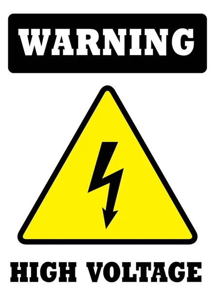 Atenção Sinal Voltagem Alta Board Warning Alta Voltagem Desenho Placa — Vetor de Stock