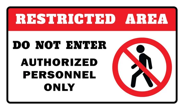 Σύνδεση Περιορισμένης Περιοχής Μην Εισάγετε Εξουσιοδοτημένο Προσωπικό Μόνο Sign Απαγορευμένη — Διανυσματικό Αρχείο