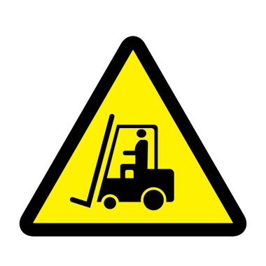 Forklift Çalışma Alanı işareti çizilen sarı arka plan çizim