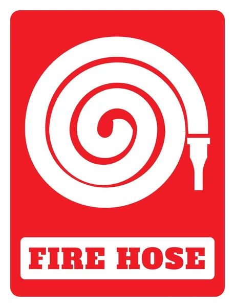Feuerwehrschlauchtrommel Symbol Auf Rotem Hintergrund Zeichnung Von Illustration Fire Schlauch — Stockvektor