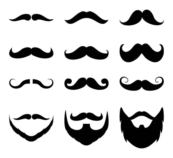 Conjunto Colección Barba Mustache Men Sobre Fondo Blanco Dibujo Por — Archivo Imágenes Vectoriales