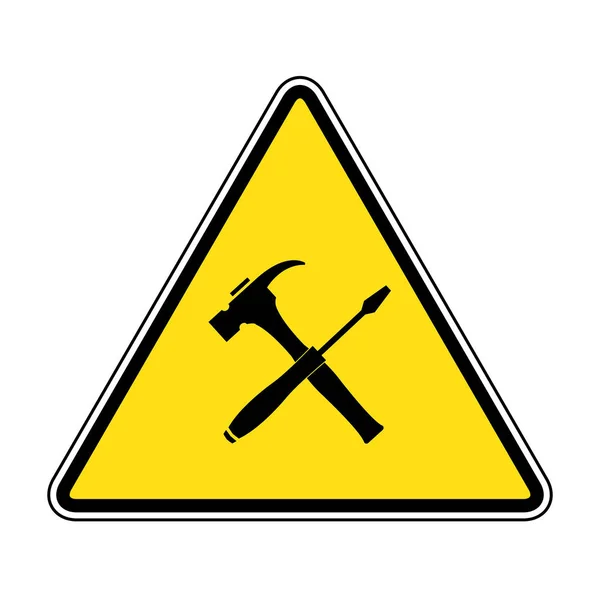 Attention Attention Symbole Illustration Sous Construction Icône Sous Construction Triangle — Image vectorielle