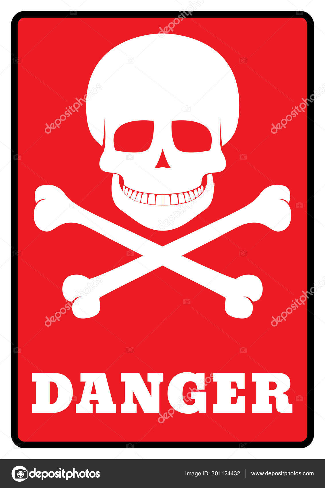 Danger Skull Warning Death Symbol Danger Skull Icon Red Background ⬇ Vector Image by © lakmaljz
