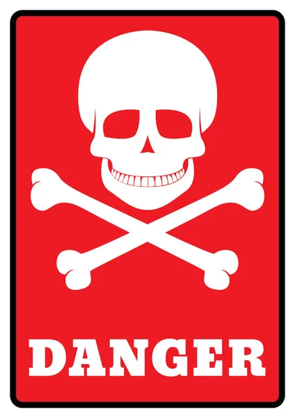 Символ Попередження Про Смерть Небезпечного Черепа Піктограма Небезпечного Черепа Червоному — стоковий вектор